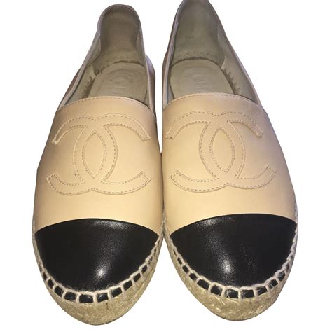 chanel beige leather espadrilles|Chanel espadrilles for cheap.